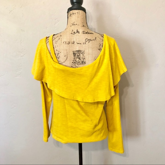 Anthropologie Asymmetrical Ruffle Top Size L - Picture 4 of 7